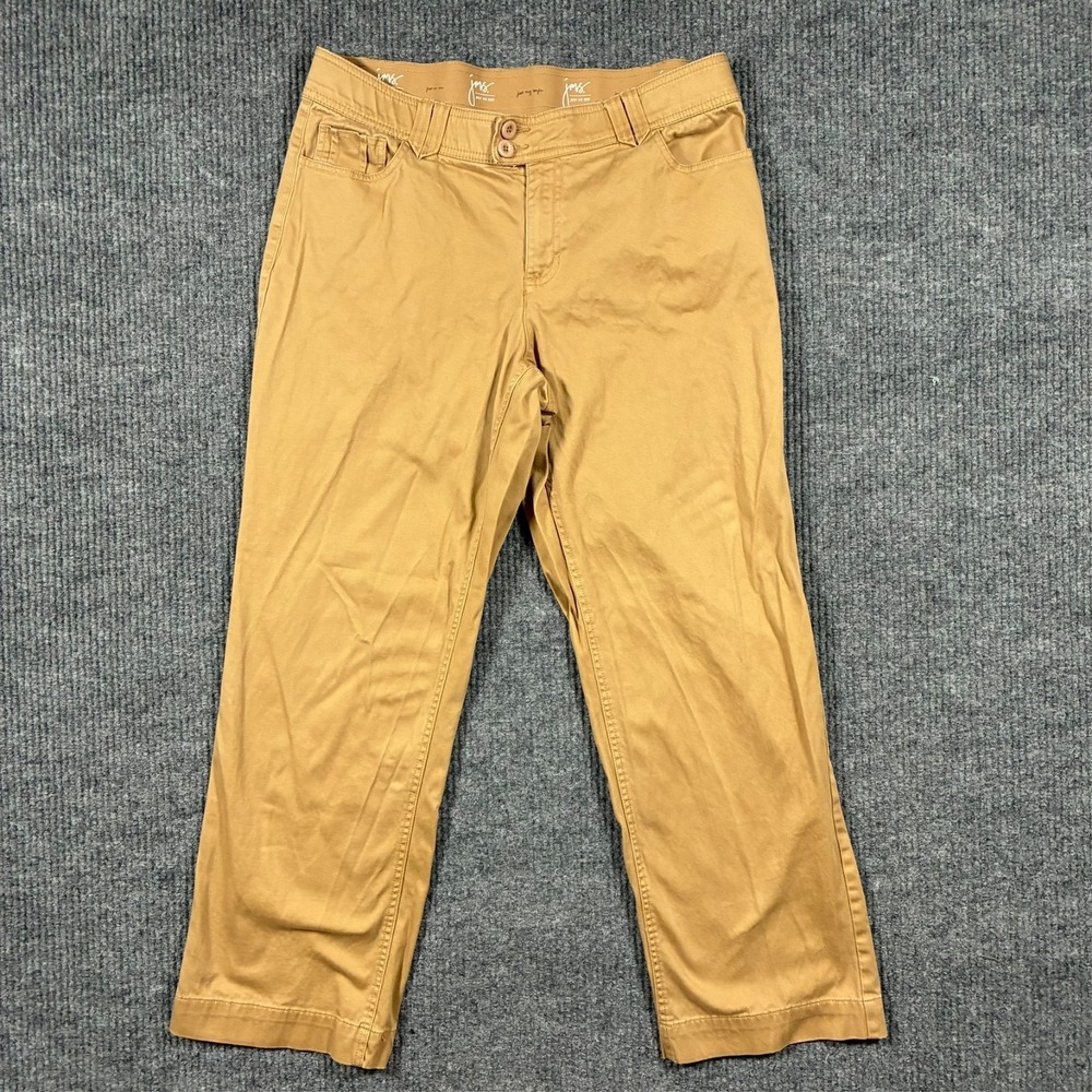 JMS Just My Size Womens Pants Size 16W Tan Cappuccino Stretch Cotton Mid Rise‎